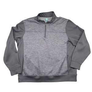 Pro Tour Quarter Zip Pullover Mens Size Large Gray Textured Performance Golf Top